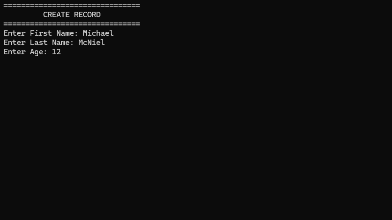 Create Record Example